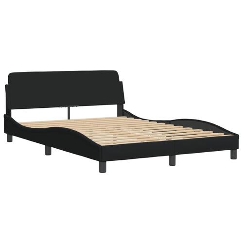 Seng med madras 140x200 cm stof sort