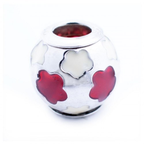 Perle til armbånd, sølvfarvet - sterling sølv, 1 cm (VMM0272-19)