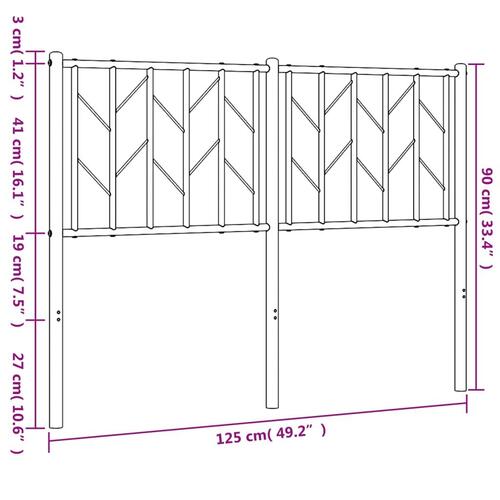 Sengegavl 120 cm metal sort