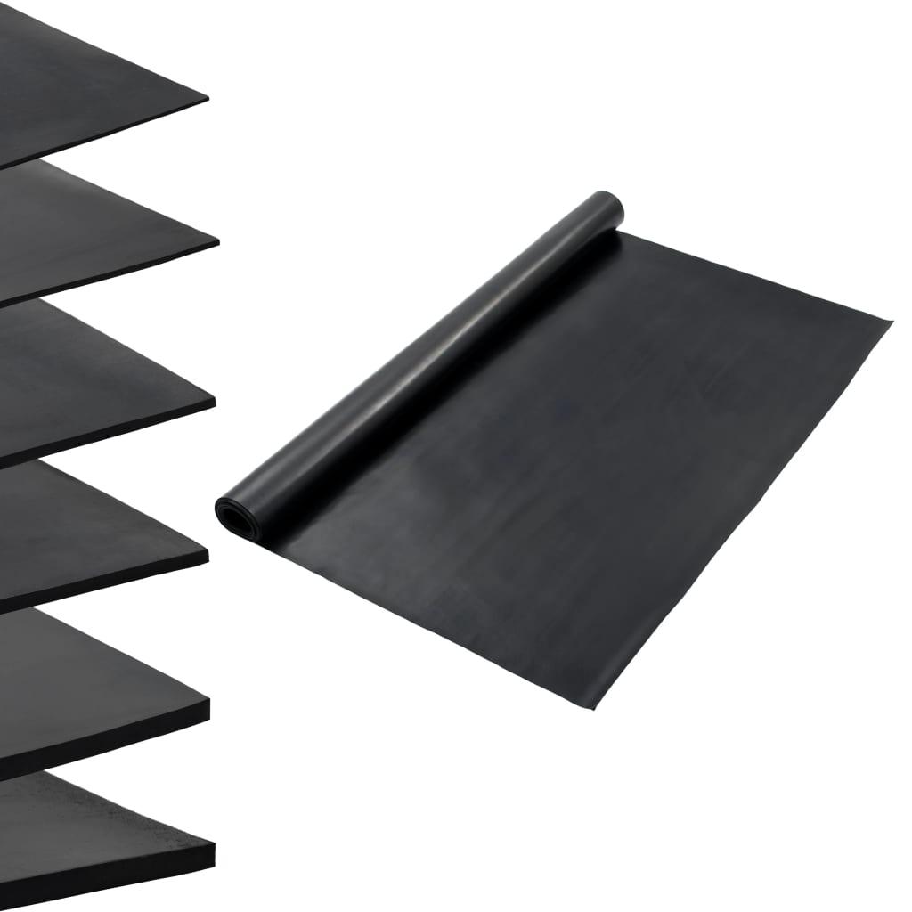 Skridsikker gulvmåtte 1,2x2 m 1 mm gummi glat