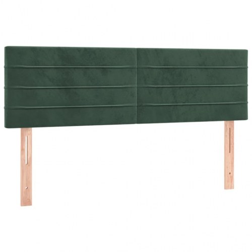 Kontinentalseng i fløjl 140x190 cm - mørkegrøn med madras og topmadras