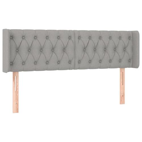 Sengegavl med kanter 147x16x78/88 cm stof lysegrå