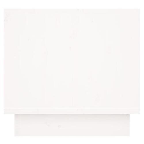Sengebord 35x34x32 cm massivt fyrretræ hvid