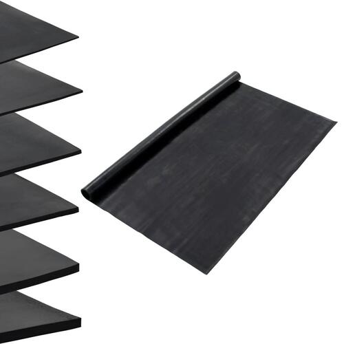 Skridsikker gulvmåtte 1,2x5 m 1 mm gummi glat