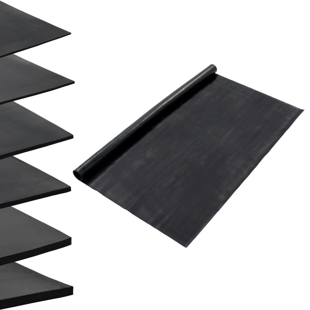 Skridsikker gulvmåtte 1,2x5 m 1 mm gummi glat