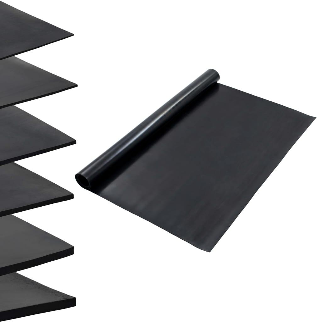 Skridsikker gulvmåtte 1,2x2 m 2 mm gummi glat