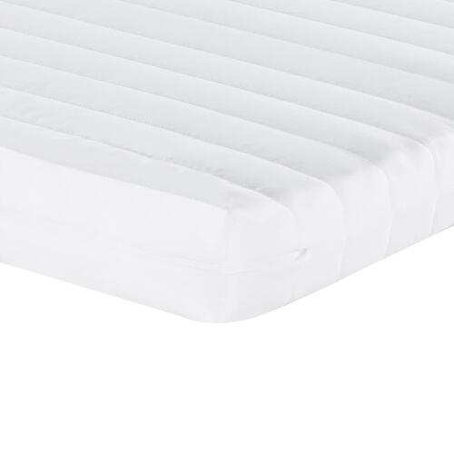Daybed med udtræk og madras 100x200 cm stof cremefarvet
