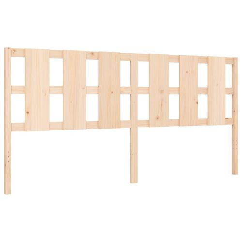 Sengeramme med sengegavl 200x200 cm massivt træ