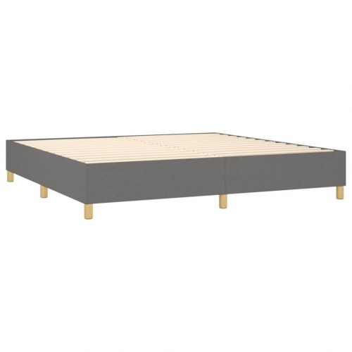 Kontinentalseng med madras 200 × 200 cm - stof, mørkegrå