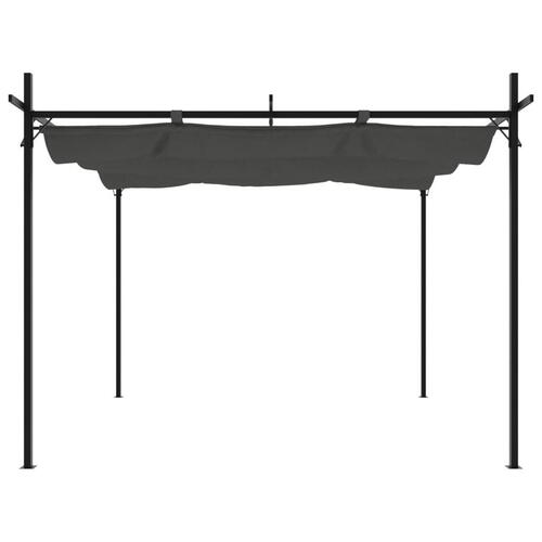 Pergola med sammenrulleligt tag 295x292x230 cm antracitgrå