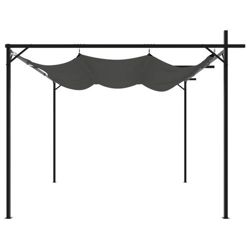 Pergola med sammenrulleligt tag 295x292x230 cm antracitgrå