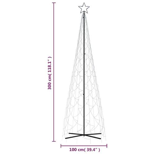 Kegleformet juletræ 100x300 cm 500 LED'er blåt lys
