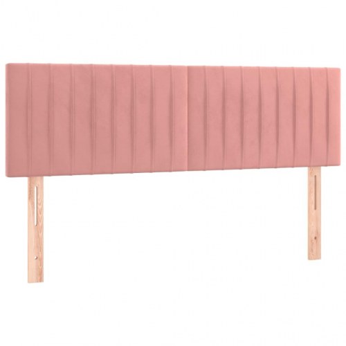 Kontinentalseng med madras 140×200 cm - fløjl, lyserød
