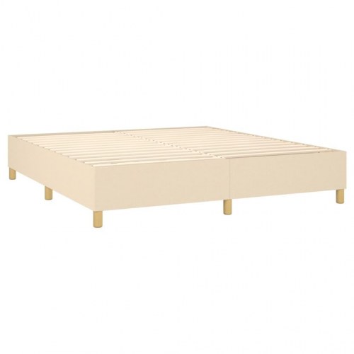 Kontinentalseng med madras 160x200 cm - stof, cremefarvet