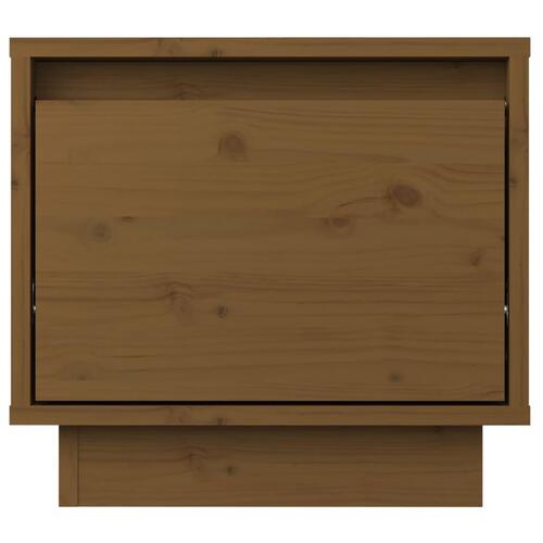 Sengeborde 2 stk. 35x34x32 cm massivt fyrretræ gyldenbrun