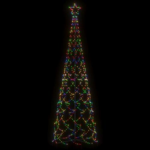Kegleformet juletræ 100x300 cm 500 LED'er farverigt lys
