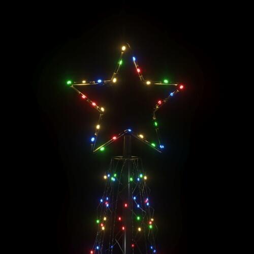 Kegleformet juletræ 100x300 cm 500 LED'er farverigt lys