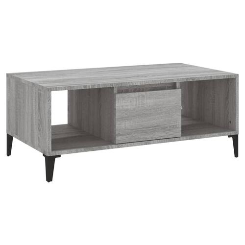 Sofabord 90x50x36,5 cm konstrueret træ grå sonoma-eg