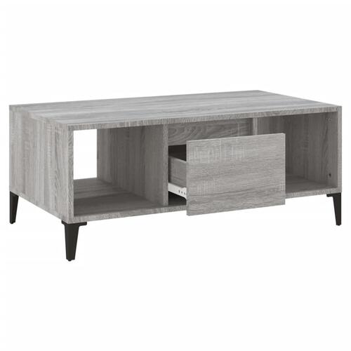 Sofabord 90x50x36,5 cm konstrueret træ grå sonoma-eg