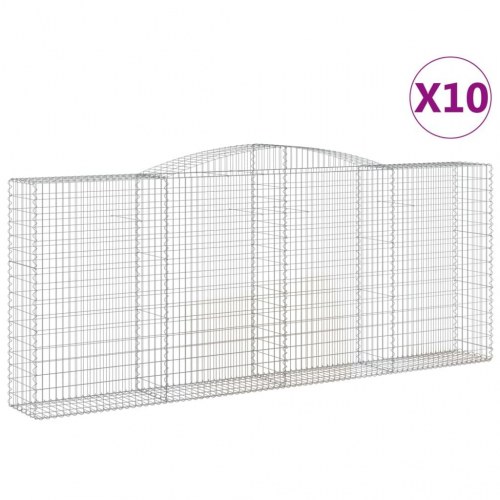 Buede gabionkurve - 10 stk. 400×50×160/180 cm i galvaniseret jern