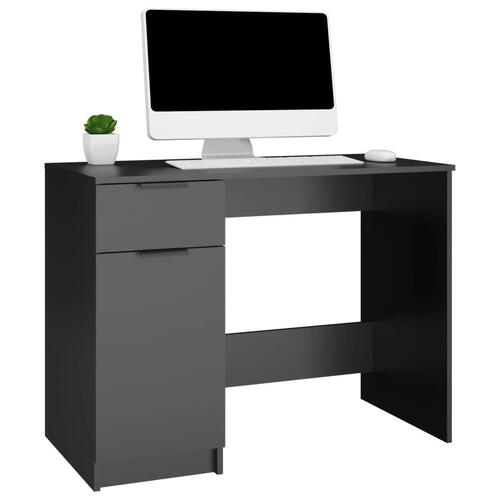 Skrivebord 100x50x75 cm konstrueret træ sort