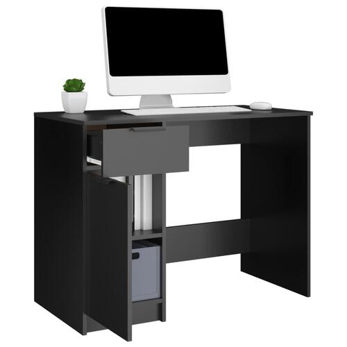 Skrivebord 100x50x75 cm konstrueret træ sort