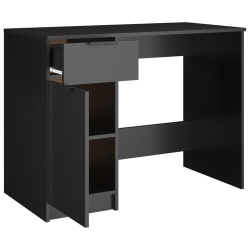 Skrivebord 100x50x75 cm konstrueret træ sort