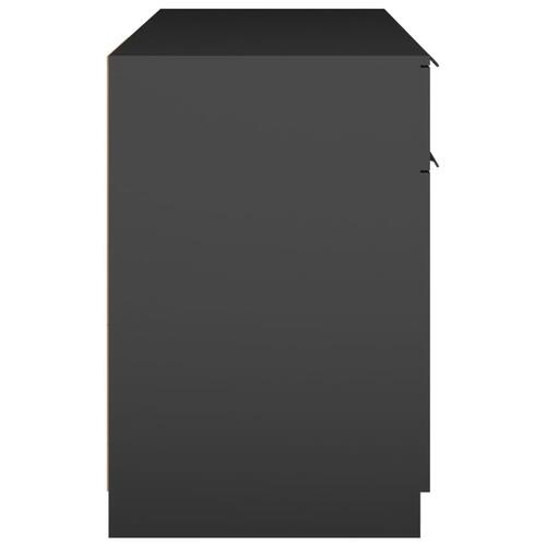 Skrivebord 100x50x75 cm konstrueret træ sort