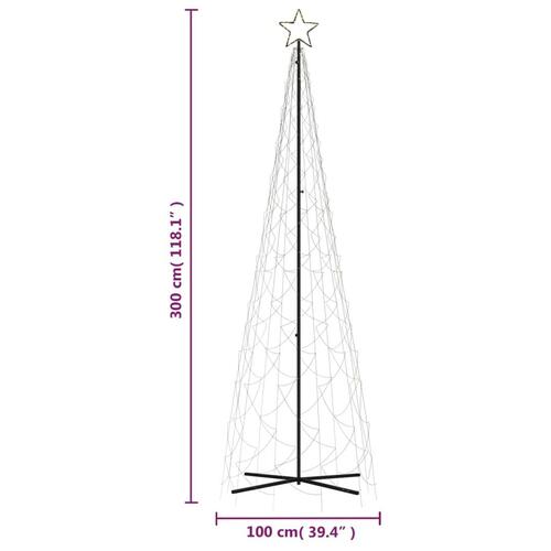 Kegleformet juletræ 100x300 cm 500 LED'er varmt hvidt lys