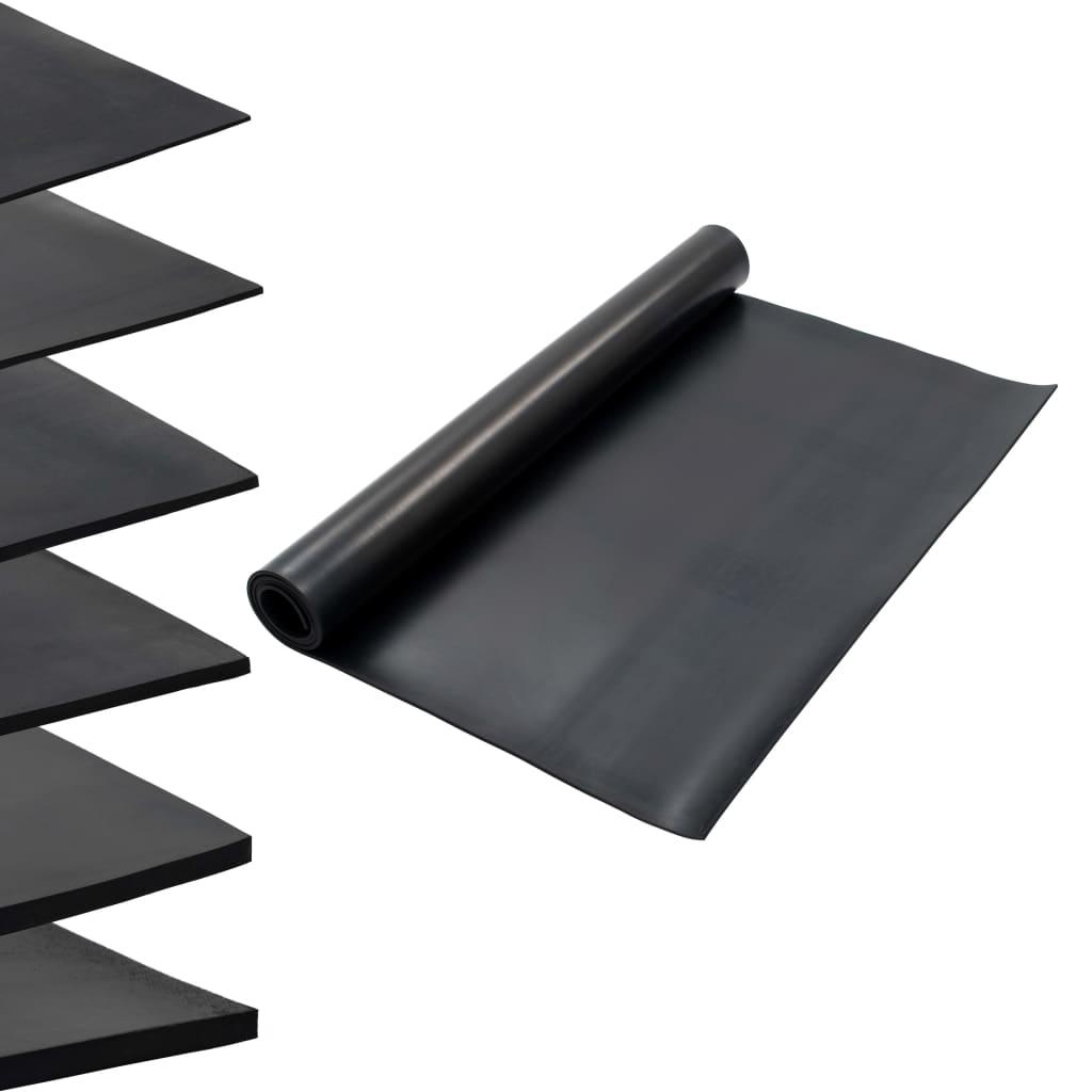 Skridsikker gulvmåtte 1,2x2 m 6 mm gummi glat