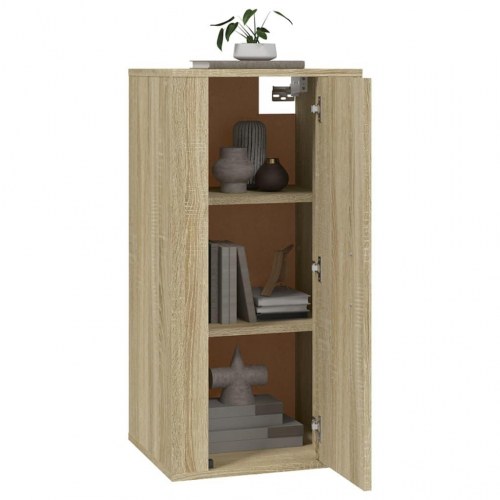 Væghængt tv-skab 40x34,5x80 cm sonoma-eg