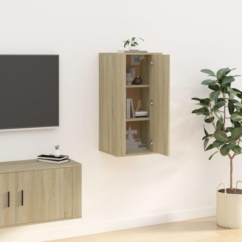 Væghængt tv-skab 40x34,5x80 cm sonoma-eg