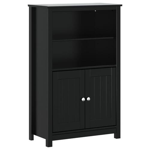 Badeværelsesskab BERG 69,5x34x110 cm massivt fyrretræ sort