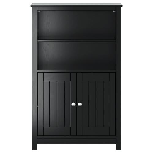 Badeværelsesskab BERG 69,5x34x110 cm massivt fyrretræ sort