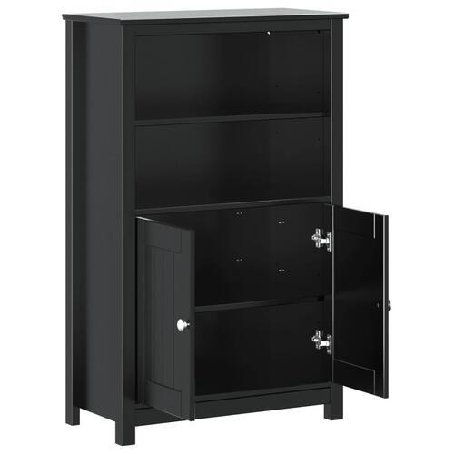 Badeværelsesskab BERG 69,5x34x110 cm massivt fyrretræ sort
