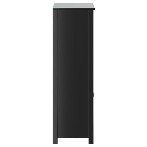 Badeværelsesskab BERG 69,5x34x110 cm massivt fyrretræ sort