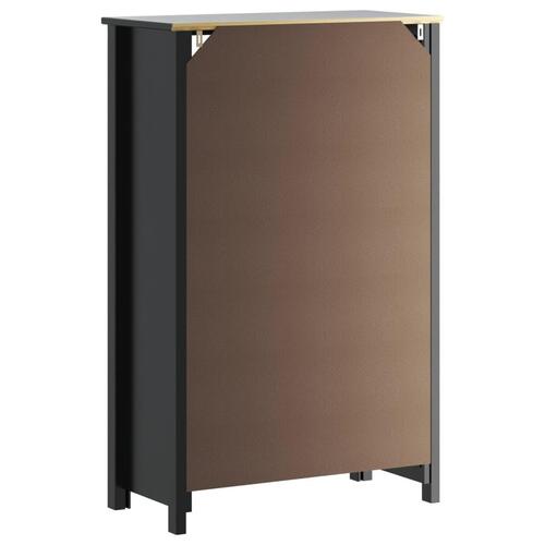 Badeværelsesskab BERG 69,5x34x110 cm massivt fyrretræ sort