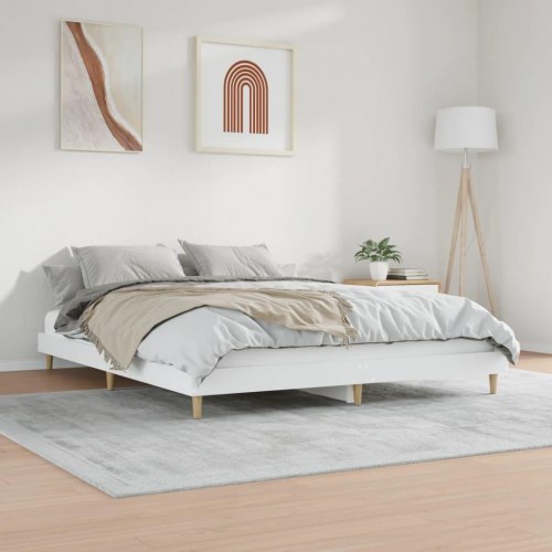 Sengestel uden madras 160x200 cm konstrueret træ hvid