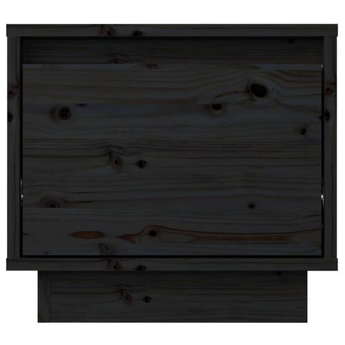 Sengeborde 2 stk. 35x34x32 cm massivt fyrretræ sort