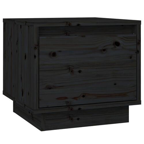 Sengeborde 2 stk. 35x34x32 cm massivt fyrretræ sort
