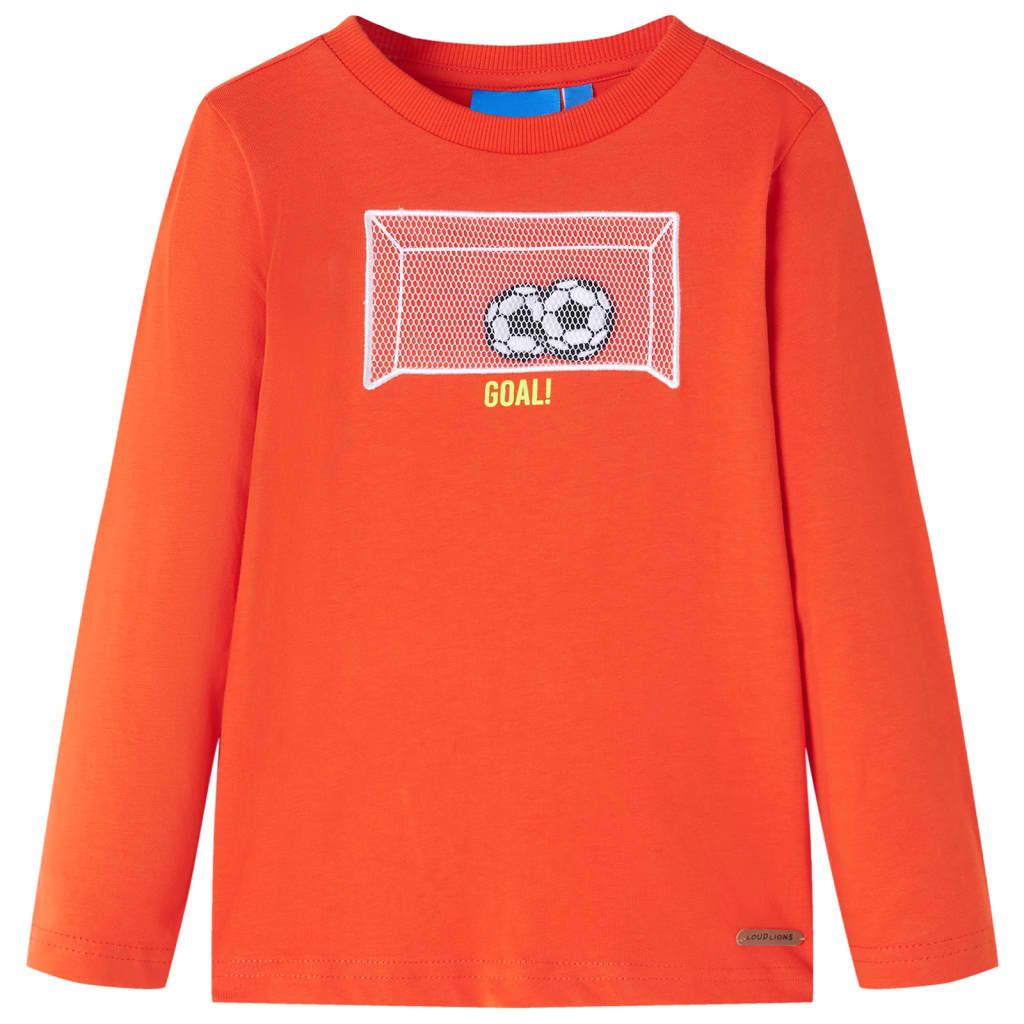 Langærmet T-shirt til børn str. 104 orange billede