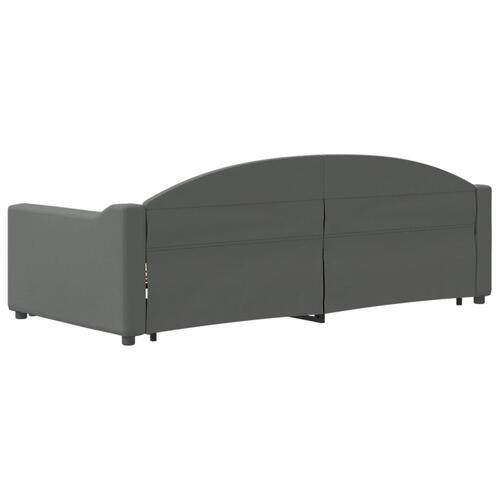 Daybed med udtræk og skuffer 90x190 cm stof mørkegrå