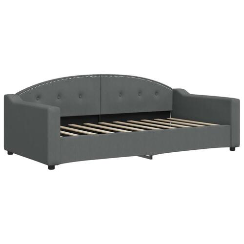 Daybed med udtræk og skuffer 90x190 cm stof mørkegrå