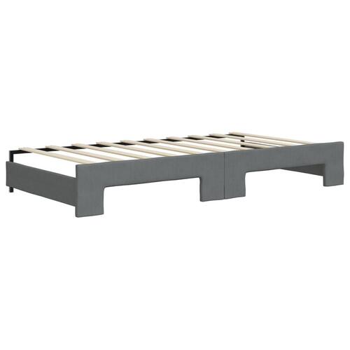 Daybed med udtræk og skuffer 90x190 cm stof mørkegrå