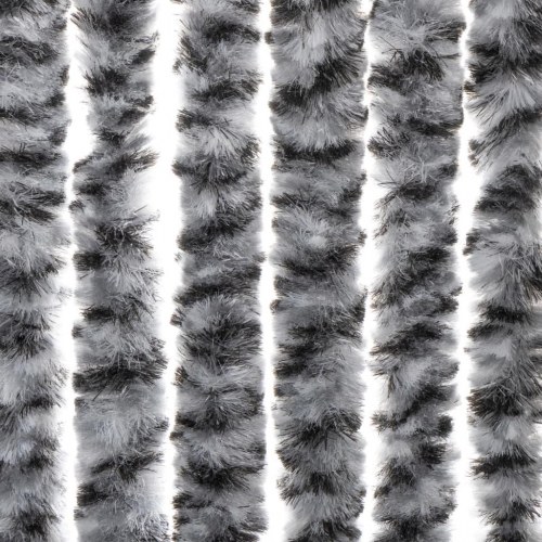 Flueforhæng 56×200 cm i chenille - sort/hvid