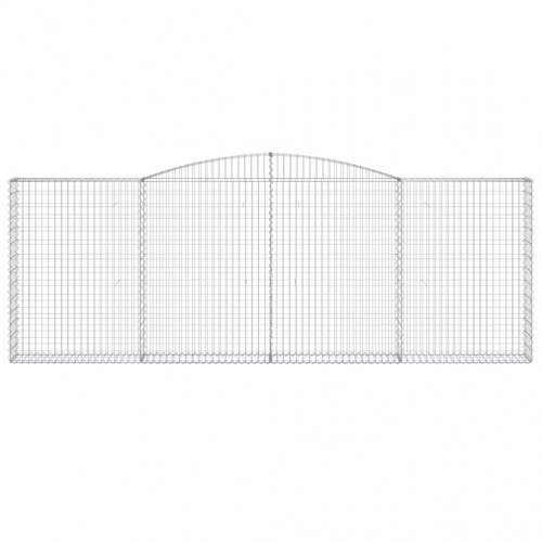 Buede gabionkurve - sæt af 3, 400 × 30 × 140/160 cm i galvaniseret jern