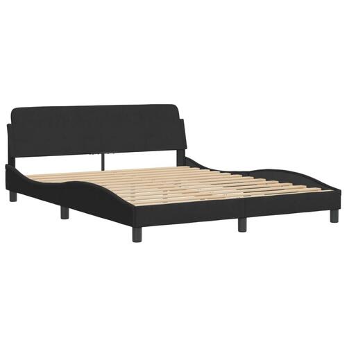 Seng med madras 160x200 cm velour sort
