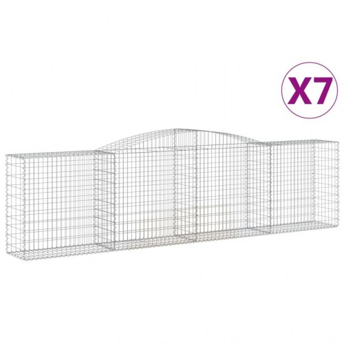 Buede gabionkurve - 7 stk. 400×50×100/120 cm i galvaniseret jern