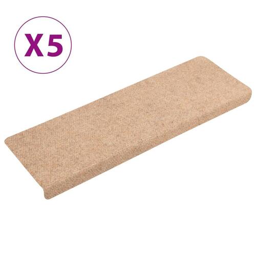 Trappemåtter 5 stk. 65x21x4 cm tuftet brun