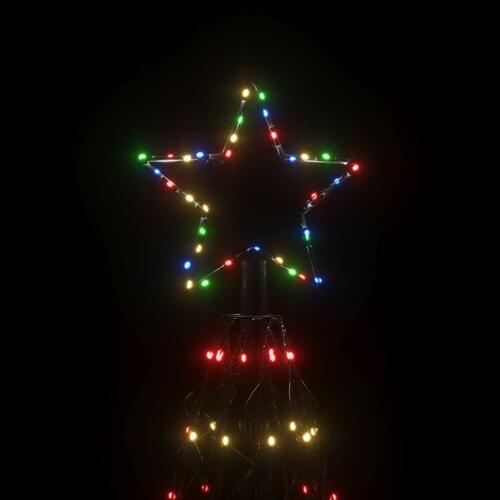 Kegleformet juletræ 160x500 cm 1400 LED'er farverigt lys